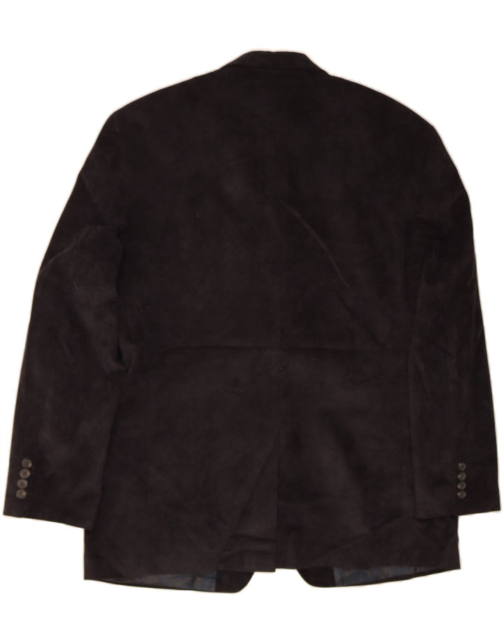 CHAPS Mens 2 Button Blazer Jacket UK 44 2XL Black Pinstripe Polyester Vintage Chaps and Second-Hand Chaps from Messina Hembry 