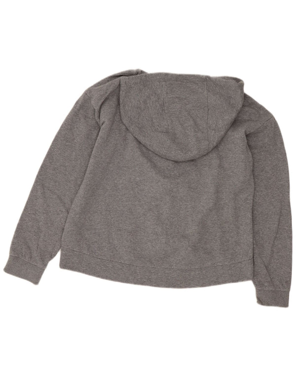 Felpa con cappuccio e zip Nike, vestibilità standard, per ragazze, 13-14 anni, XL, cotone grigio