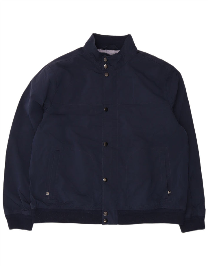 Marks & Spencer Mens Bomber Jacket UK 44 2XL Navy Blue Polyester