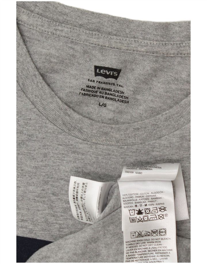 Levi's T-Shirt Graphique Homme Large Gris Moucheté Coton