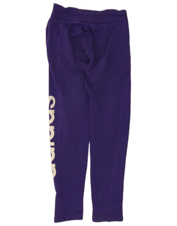 Adidas Womens Climalite Graphic Calças de treino UK 4/6 XS Roxo Algodão