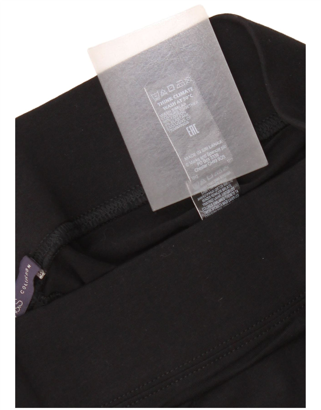 Marks & Spencer Womens Leggings UK 12 Medium Black Cotton