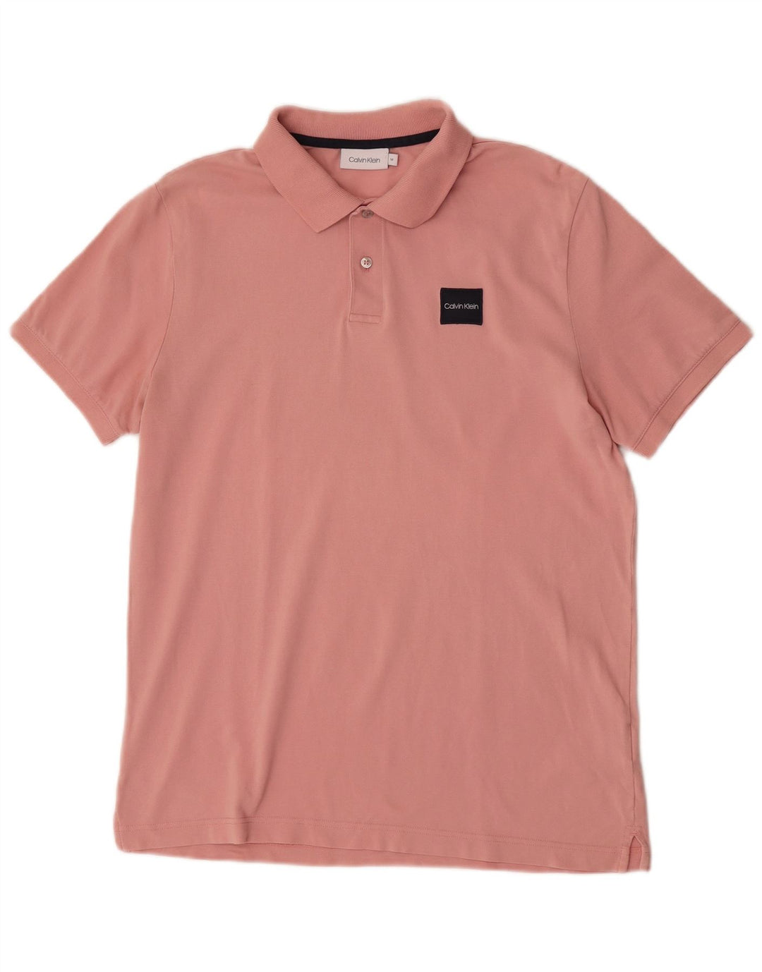 Calvin Klein Mens Polo Shirt Medium Pink Cotton
