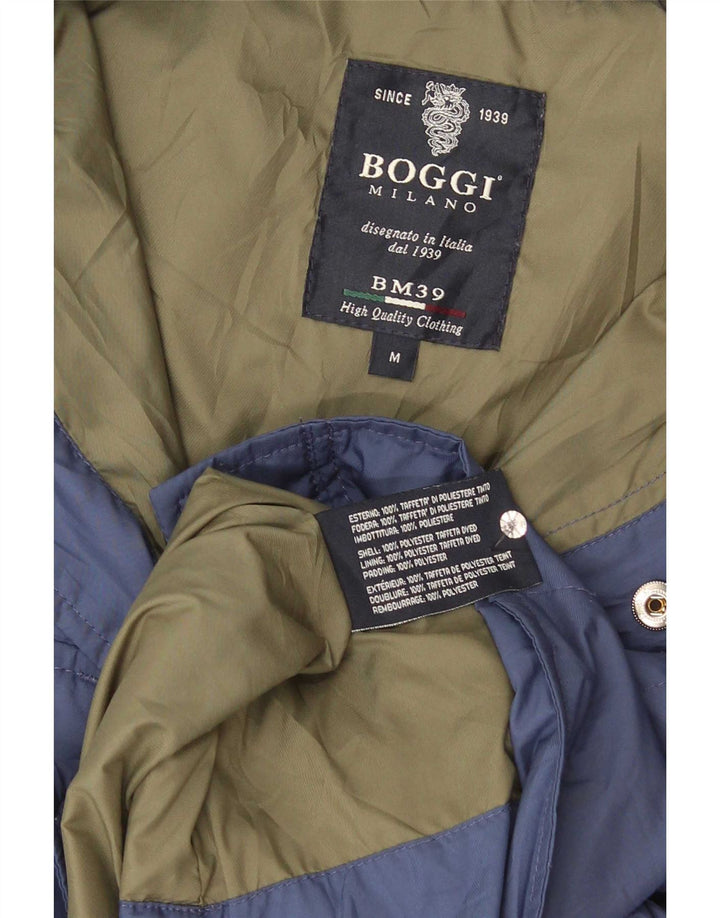 Jaqueta acolchoada masculina Boggi Regular Fit UK 38 poliéster azul médio