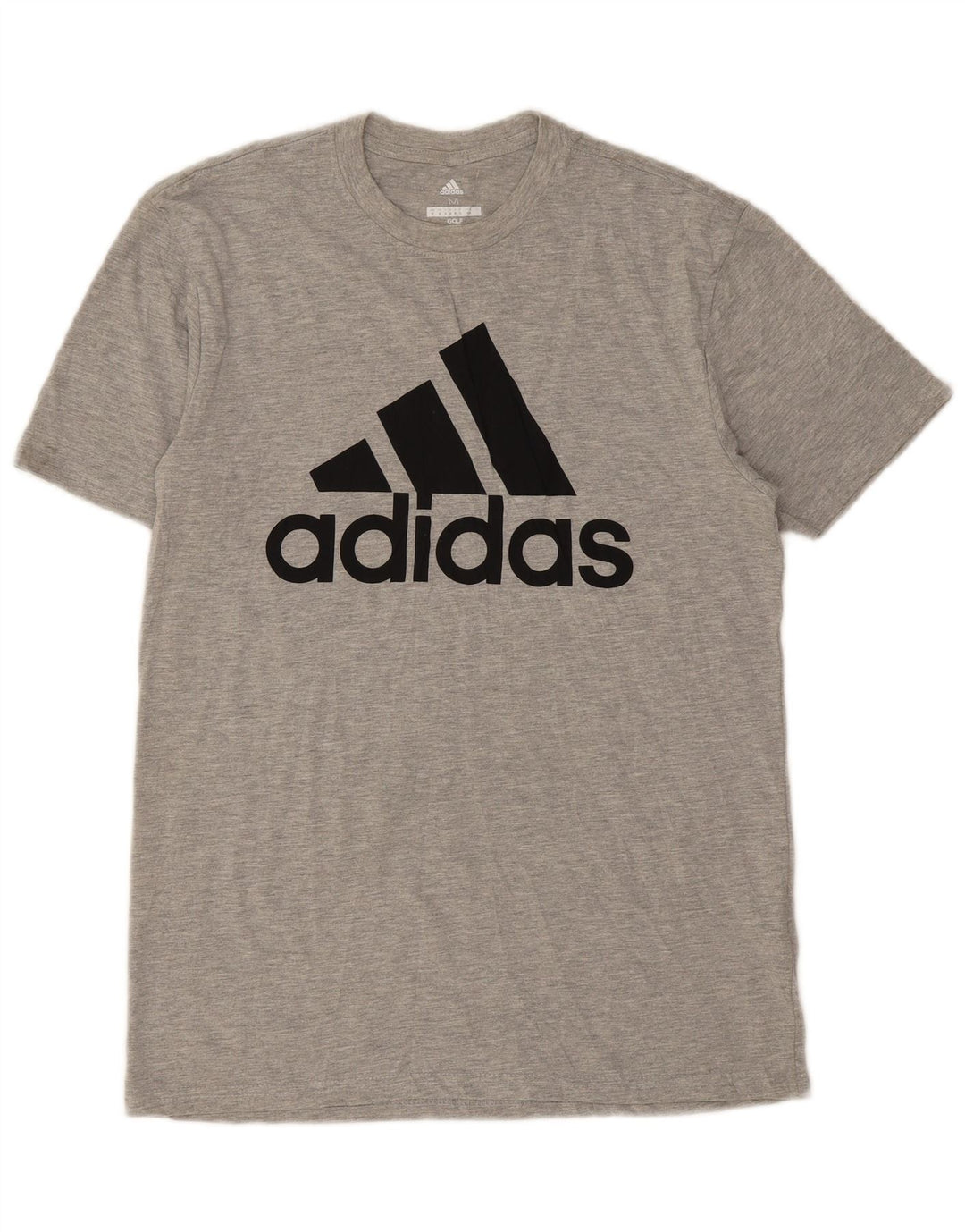 T-shirt grafica da uomo Adidas Top in poliestere chiazzato grigio medio