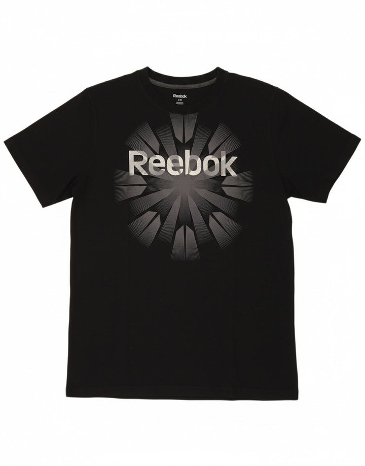 REEBOK Mens Graphic T-Shirt Top Large Black Cotton Vintage Reebok and Second-Hand Reebok from Messina Hembry 