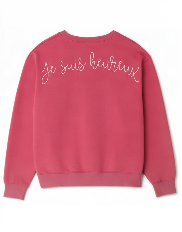 Topshop Sweat-shirt surdimensionné graphique pour femme UK 10 Petit coton rose