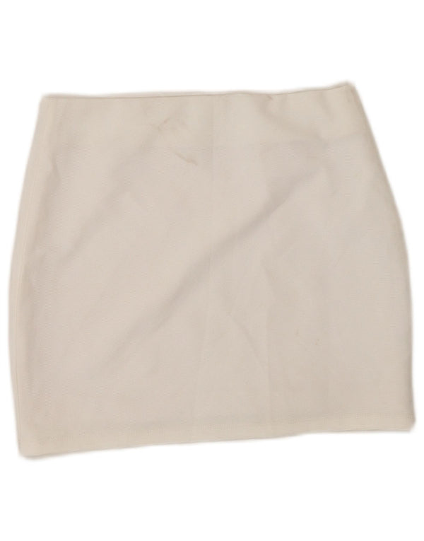 Zara Damen Minirock Small W26 Weiß Polyester