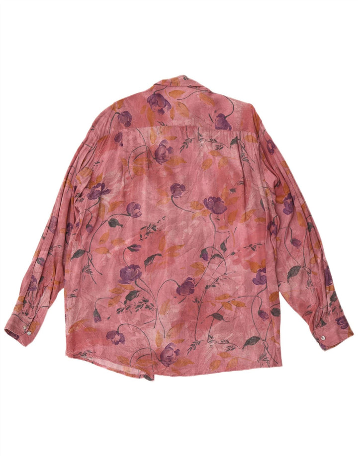 Casa Moda Mens Shirt XL Burgundy Floral