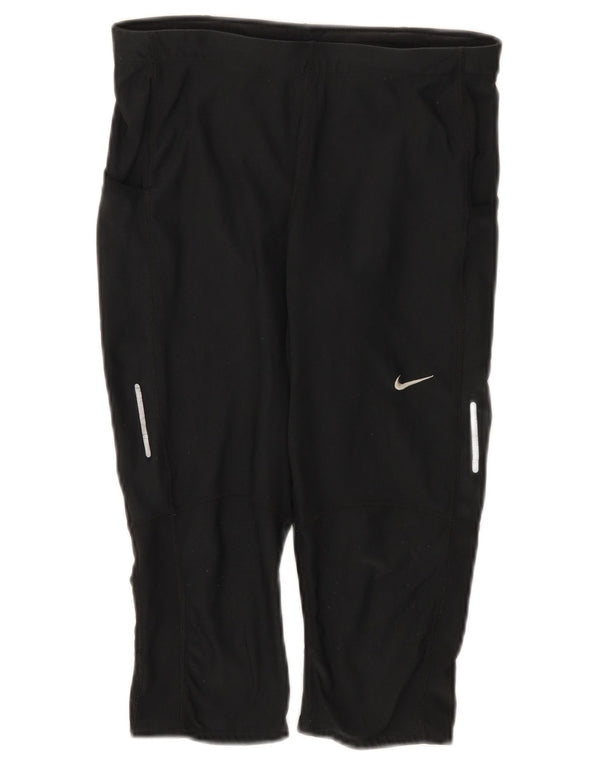 Damskie legginsy Nike Dri Fit Capri UK 12, średni czarny poliester