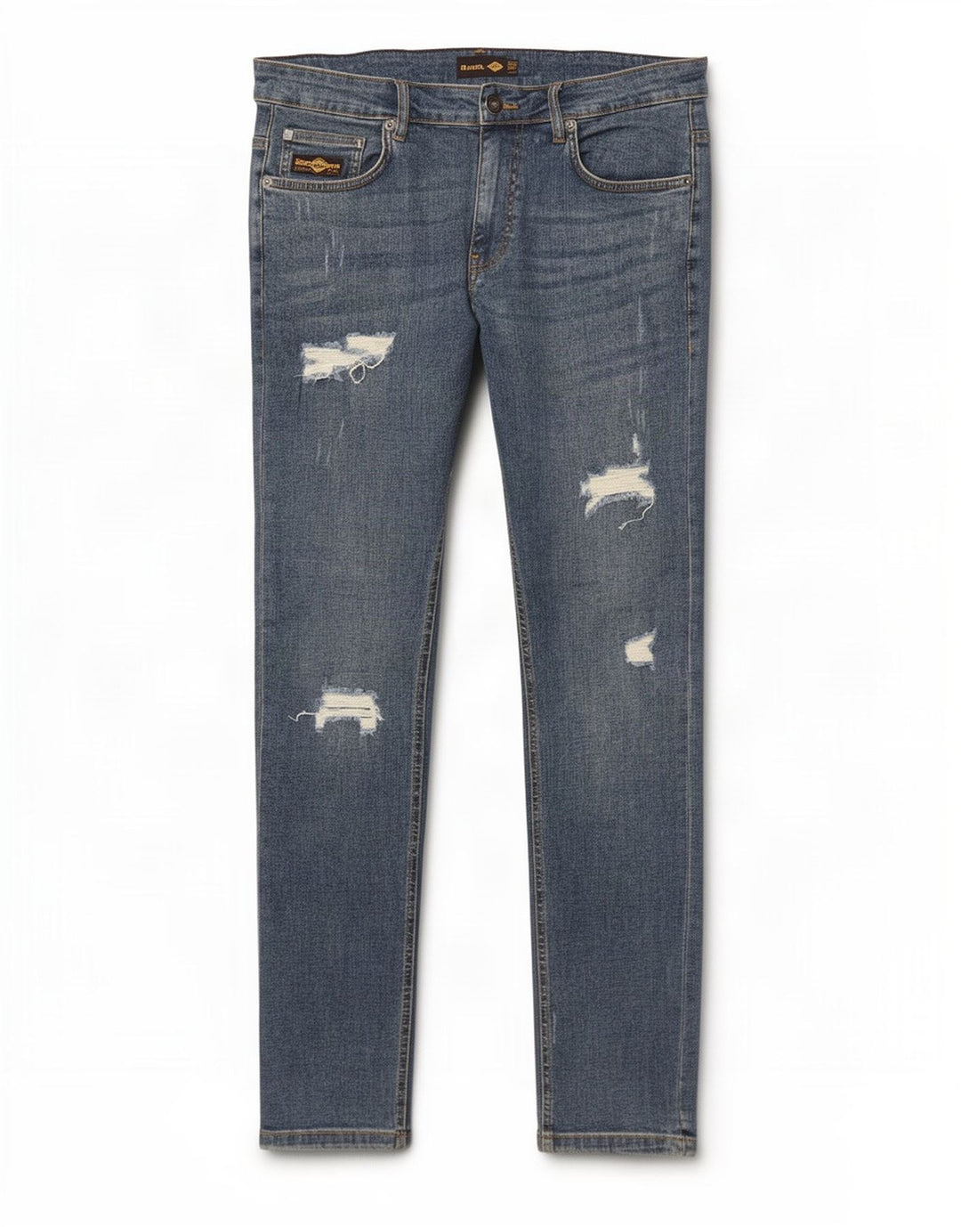 Jeans slim effetto consumato da uomo Bench W34 L32 cotone blu