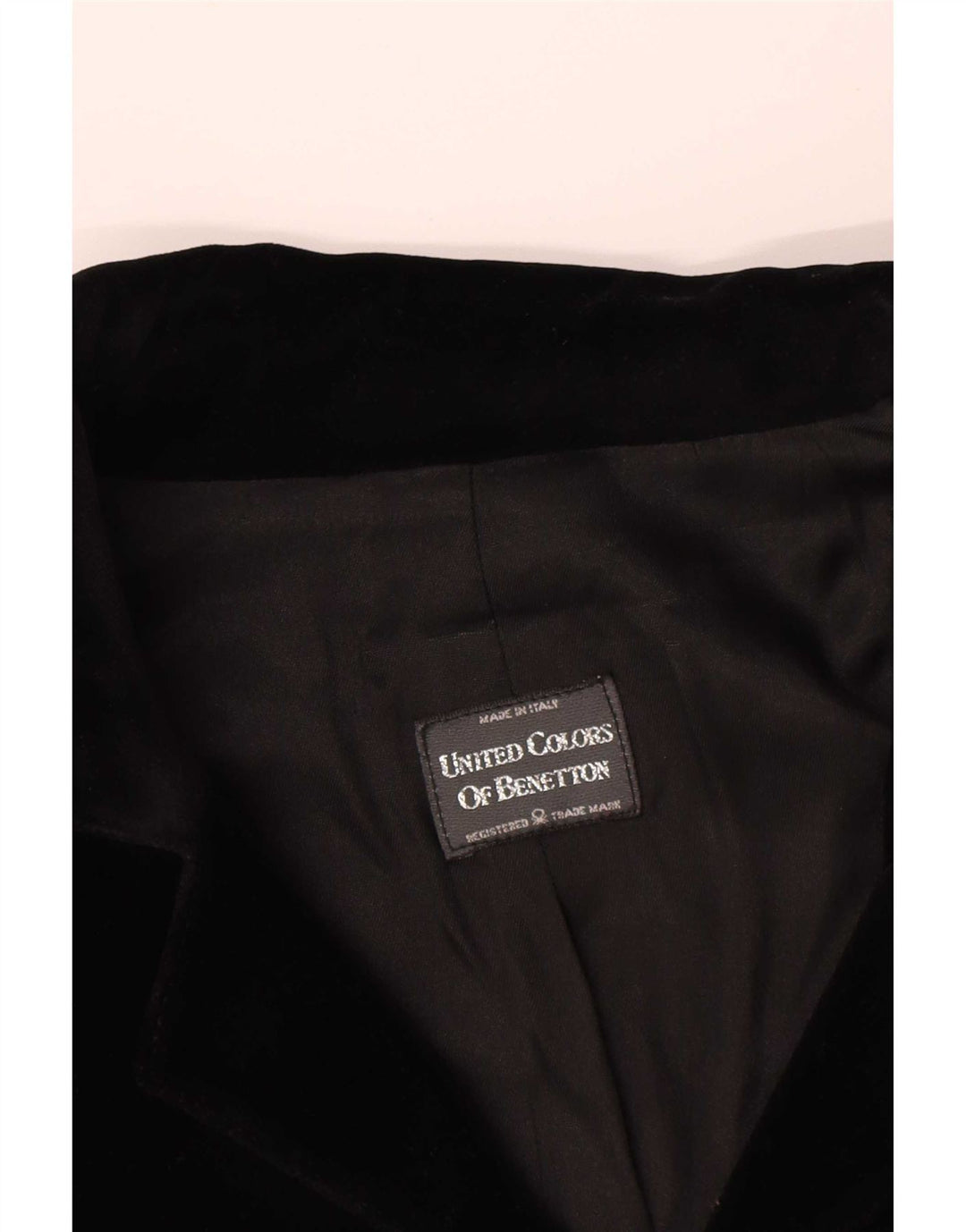 Benetton Womens 2 Button Velvet Bolero Jacket IT 48 XL Black Modacryl