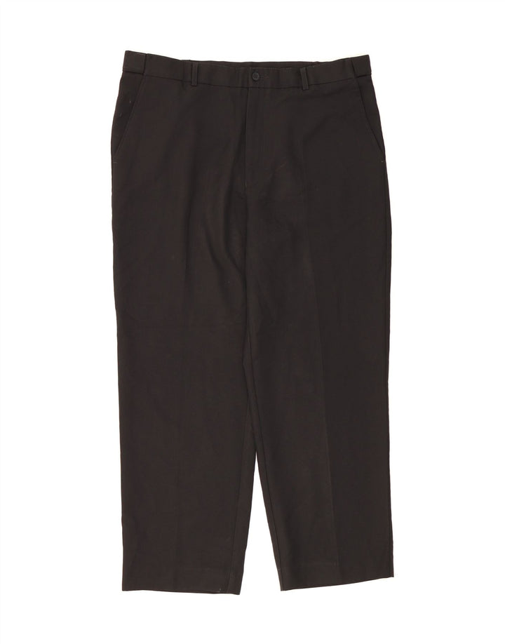 FARAH Mens Straight Chino Trousers W38 L29 Black Polyester Vintage Farah and Second-Hand Farah from Messina Hembry 