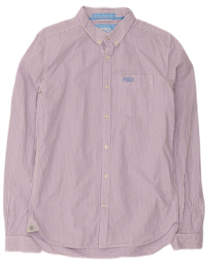 Camicia da uomo Superdry in cotone gessato viola medio
