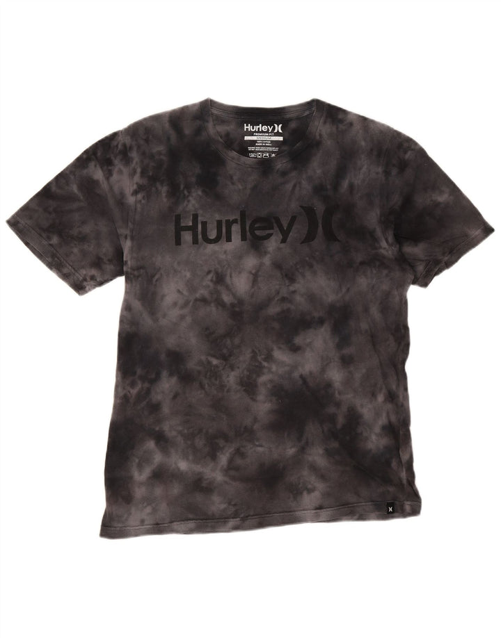 Hurley Mens Graphic T-Shirt Top Medium Black Tie Dye Cotton