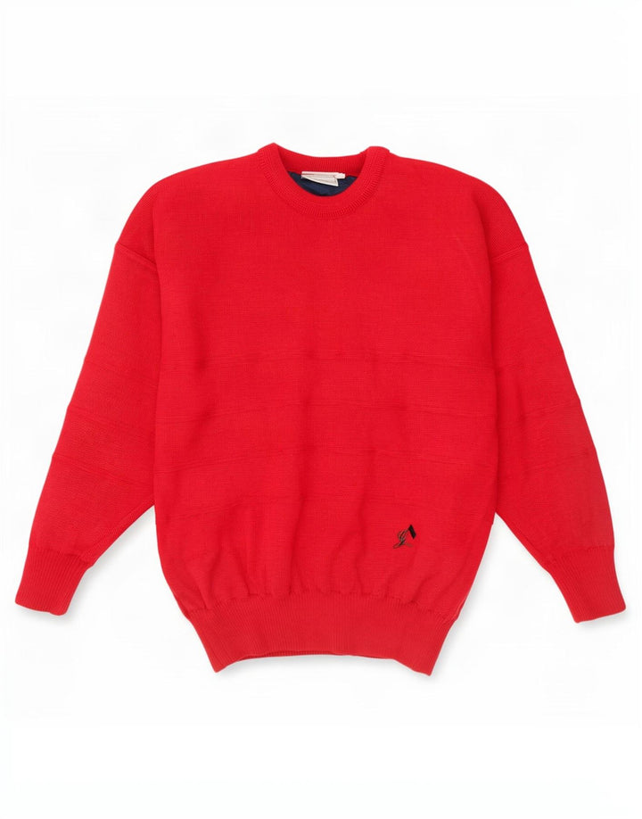 Green Lamb Mens Crew Neck Jumper Sweater Large Red