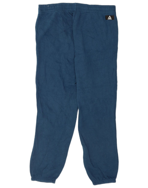 Pantaloni da tuta da donna Reebok Joggers UK 14 Large Blu Navy Cotone