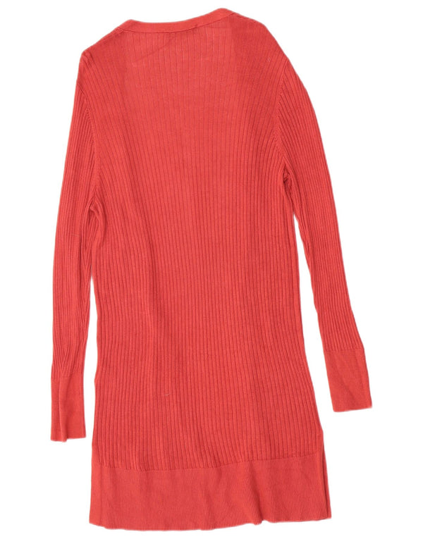 Oasis Damen Longline Open Cardigan Pullover UK 12 Mittelrote Viskose
