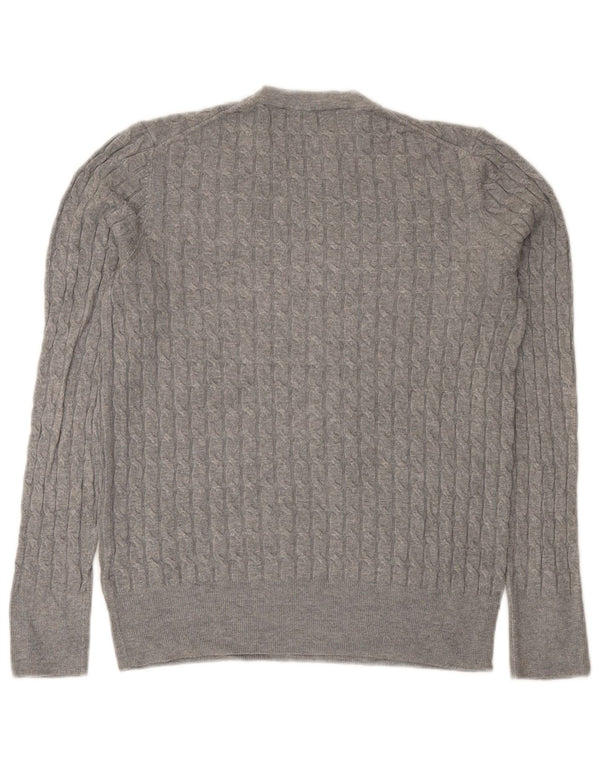 Zara Womens Crew Neck Jumper Sweater UK 14 Large Grey Viscose