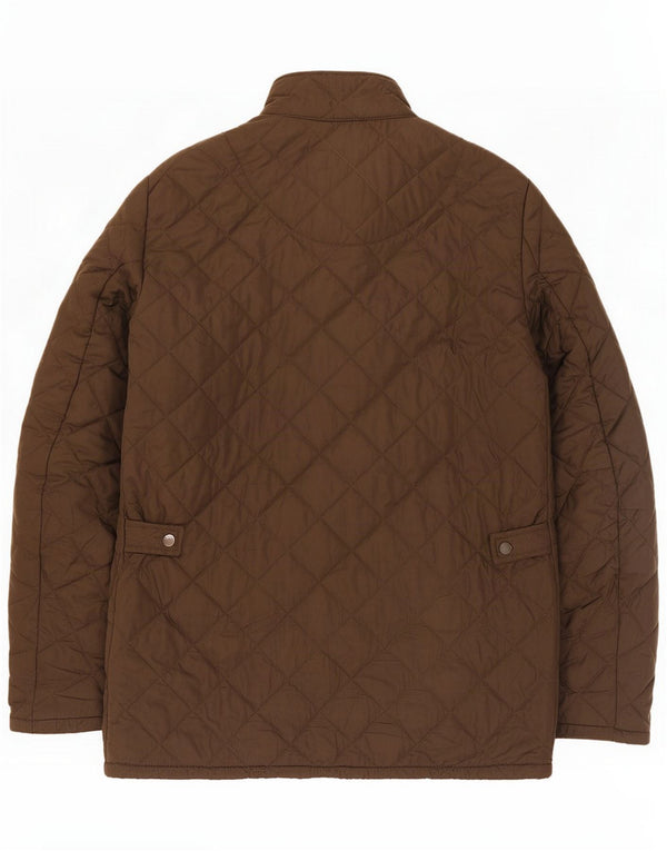 Barbour Mens Quilted Jacket UK 38 Medium Brown Polyester