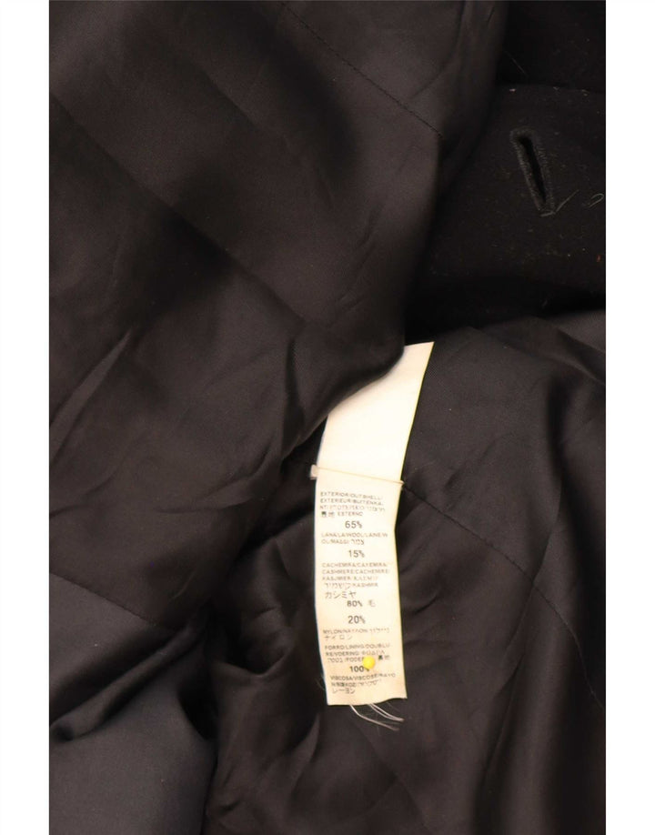 Zara Womens Double Breasted Coat EU 40 Medium Black Wool
