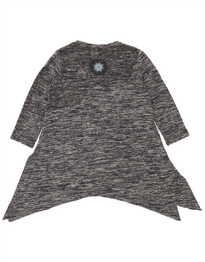 Desigual Womens Asymmetric Tunic Top UK 12 Medium Grey Flecked Bohemian