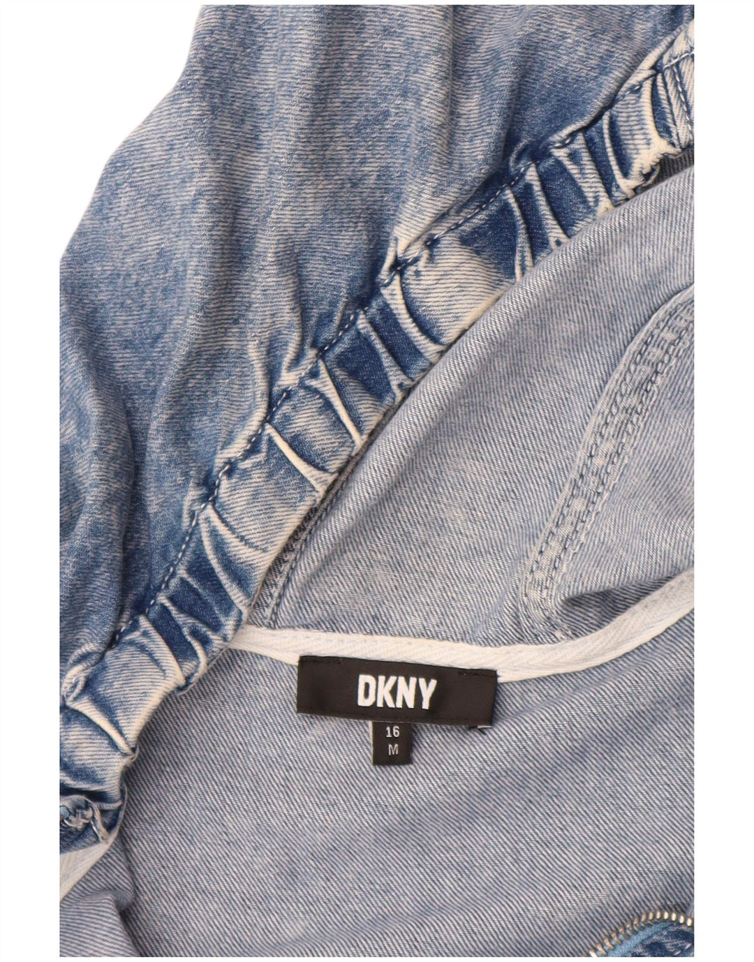 DKNY drenge grafisk denimjakke 15-16 år mellemblå bomuld