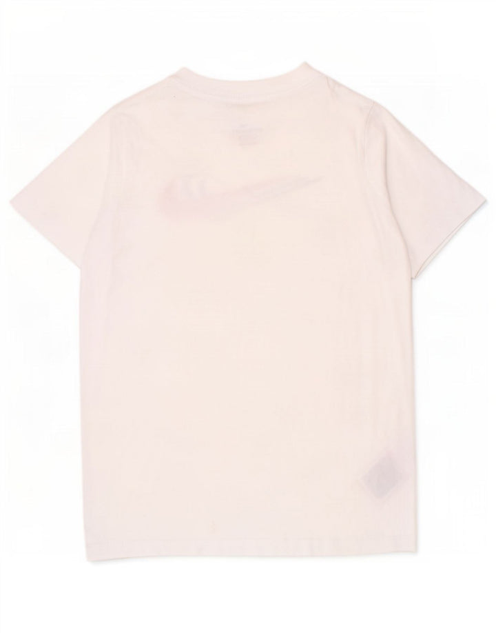 T-shirt grafica da ragazzo Nike Top 10-11 anni cotone bianco medio