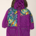 VINTAGE Womens Abstract Pattern Windbreaker Coat IT 46 Large Purple Vintage Vintage and Second-Hand Vintage from Messina Hembry 