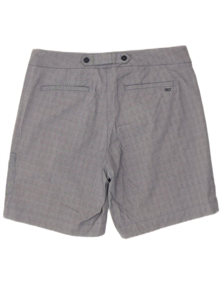 DOCKERS Womens Cargo Shorts US 16 2XL W38 Blue Check Cotton