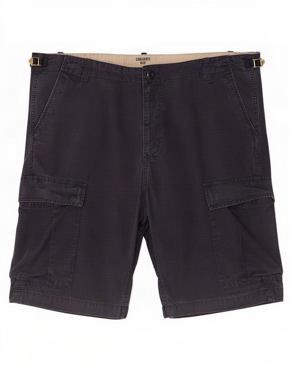 Carhartt Ανδρικό σορτς Cargo W38 XL Navy Blue ριγέ βαμβακερό