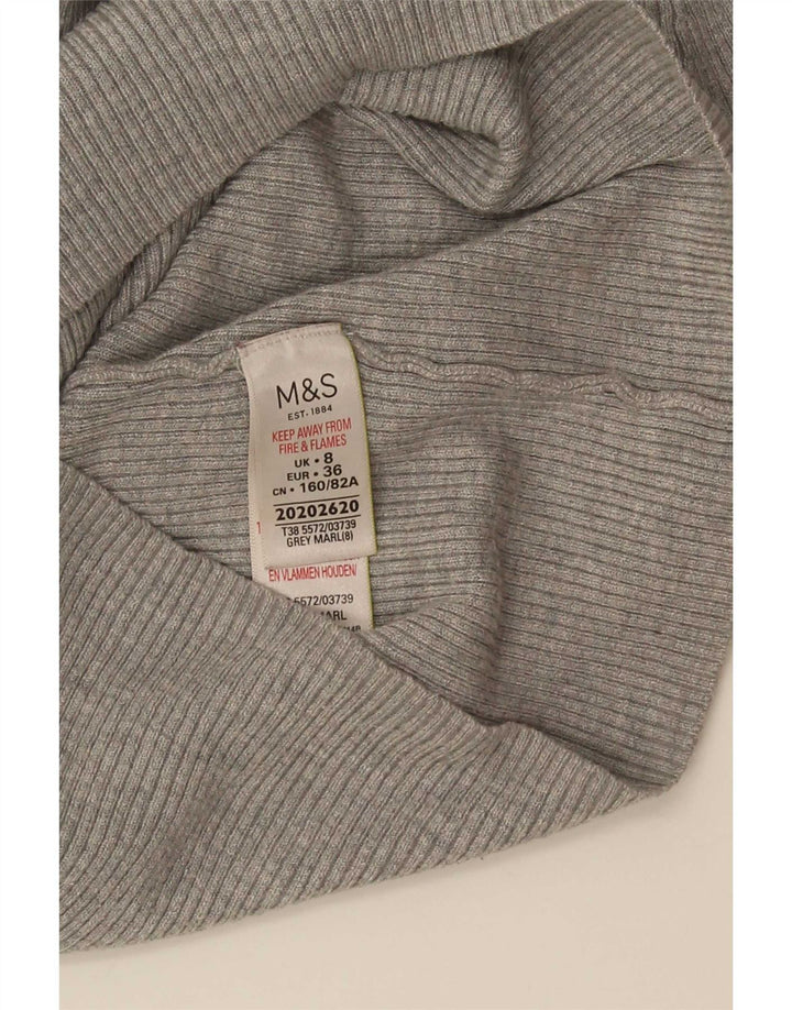 Marks & Spencer Pulover cu gât rulat pentru femei UK 8 Small Gri Viscose