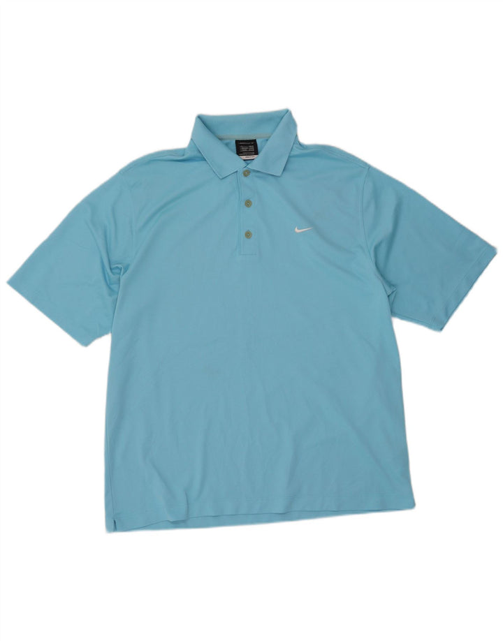 Nike Herren Poloshirt UK 42/44 Großes blaues Polyester