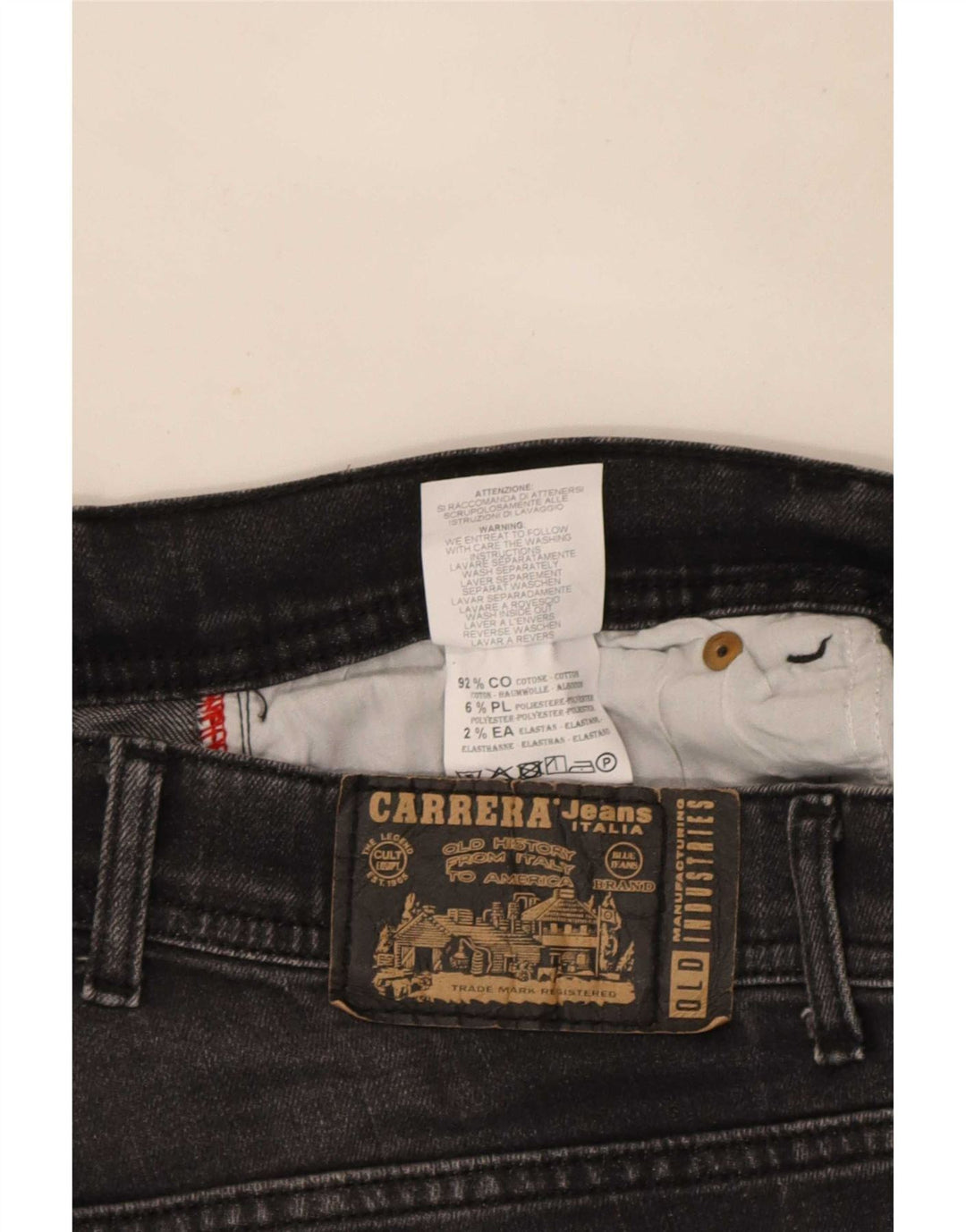 Carrera Mens 717 Distressed Slim Jeans W34 L32 Sort Bomuld