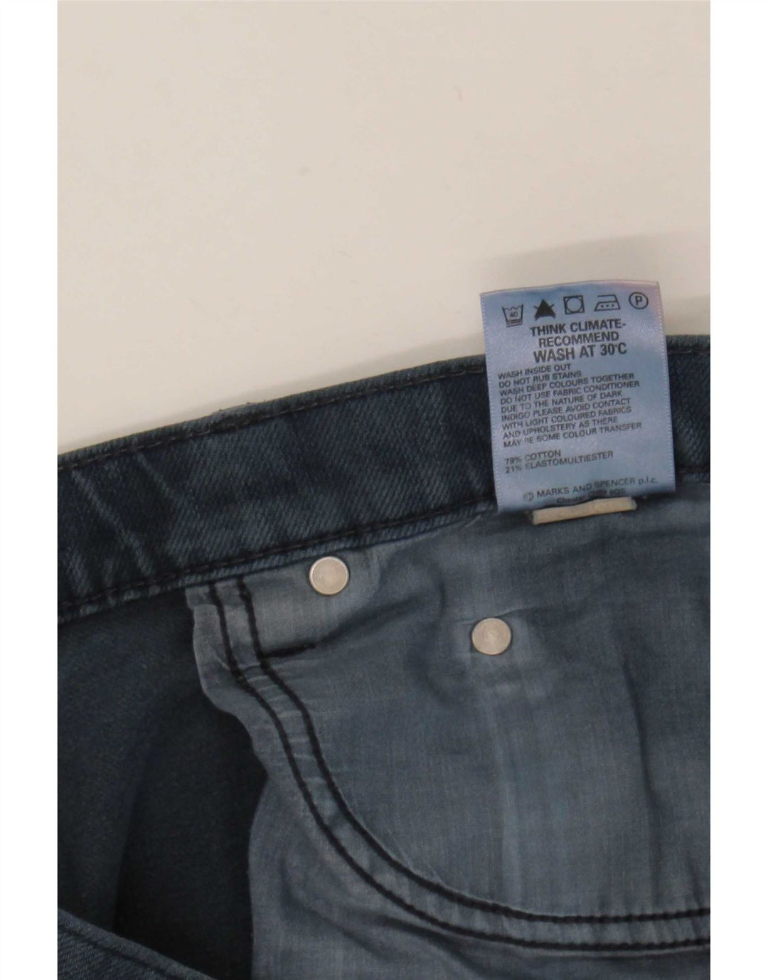 Marks & Spencer Mens Blue Harbour Straight Jeans W34 L31 Navy Cotton