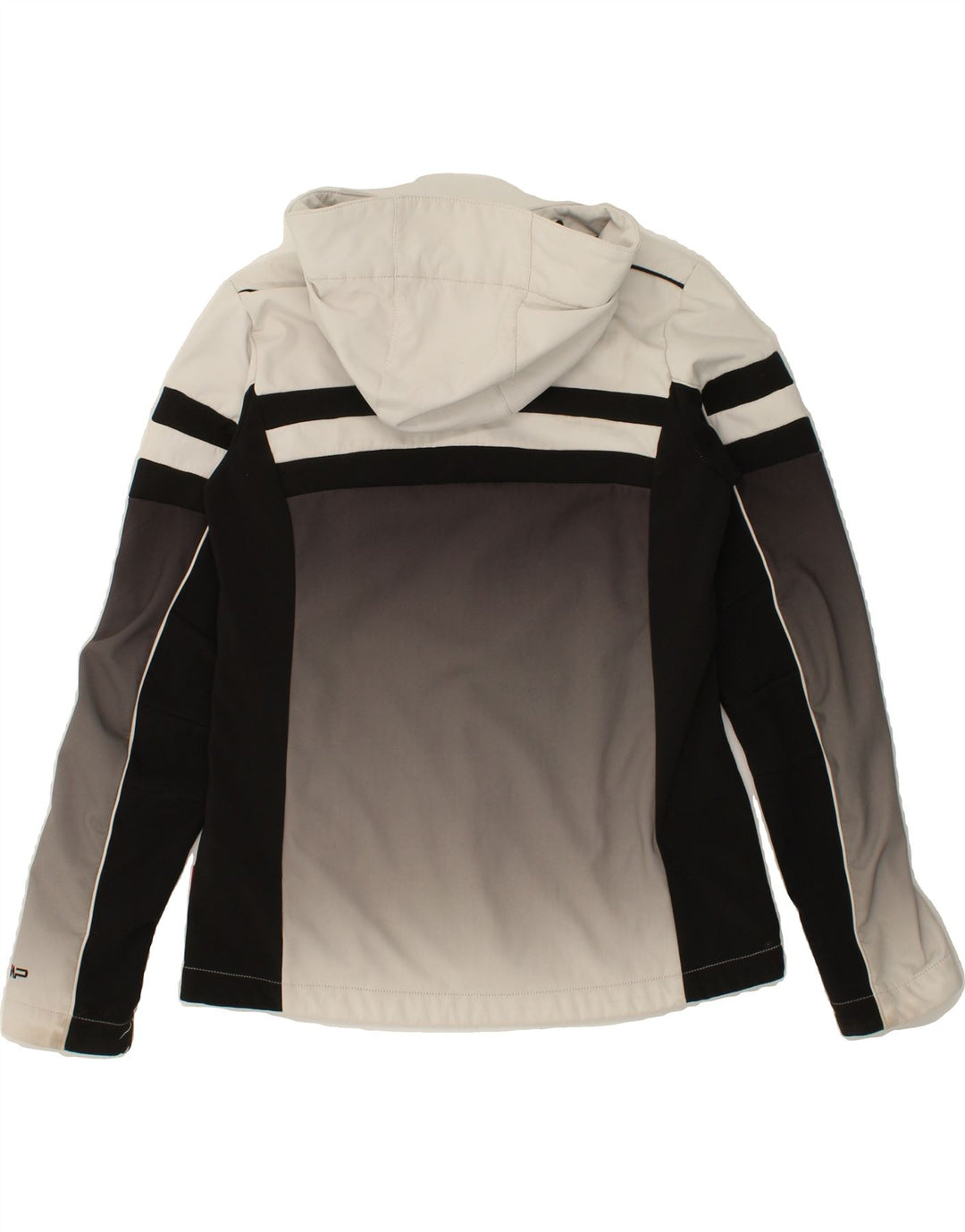 CMP Womens Hooded Windbreaker Jacket IT 44 Medium Grey Colourblock Vintage CMP and Second-Hand CMP from Messina Hembry 