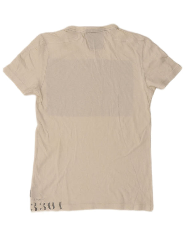 G-Star Womens Graphic T-Shirt Top UK 14 Large White Colourblock Cotton