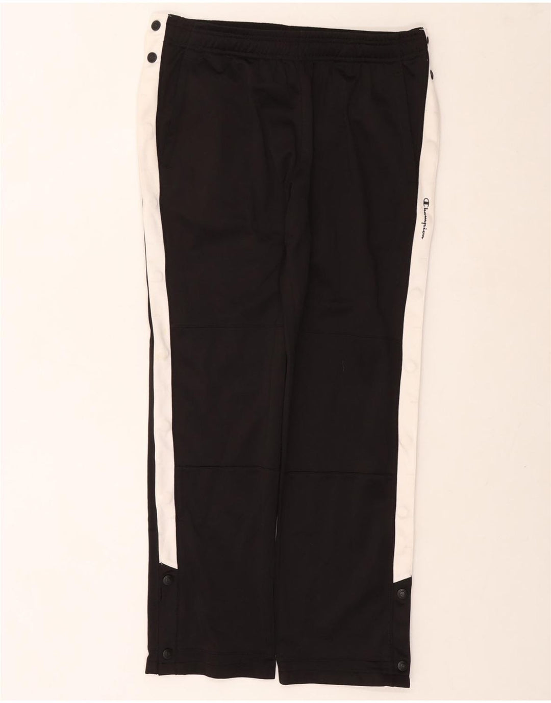 CHAMPION Womens Tracksuit Trousers UK 12 Medium Black Colourblock