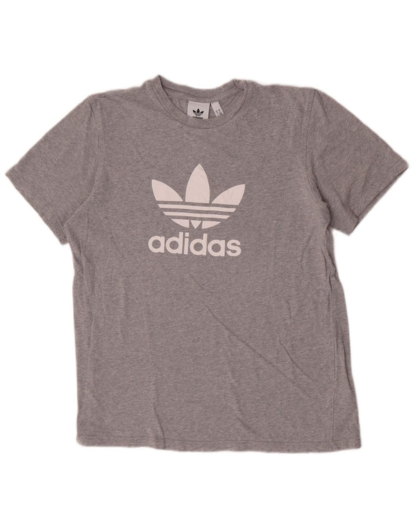 Adidas T-Shirt Graphique Homme Gris Moyen Coton