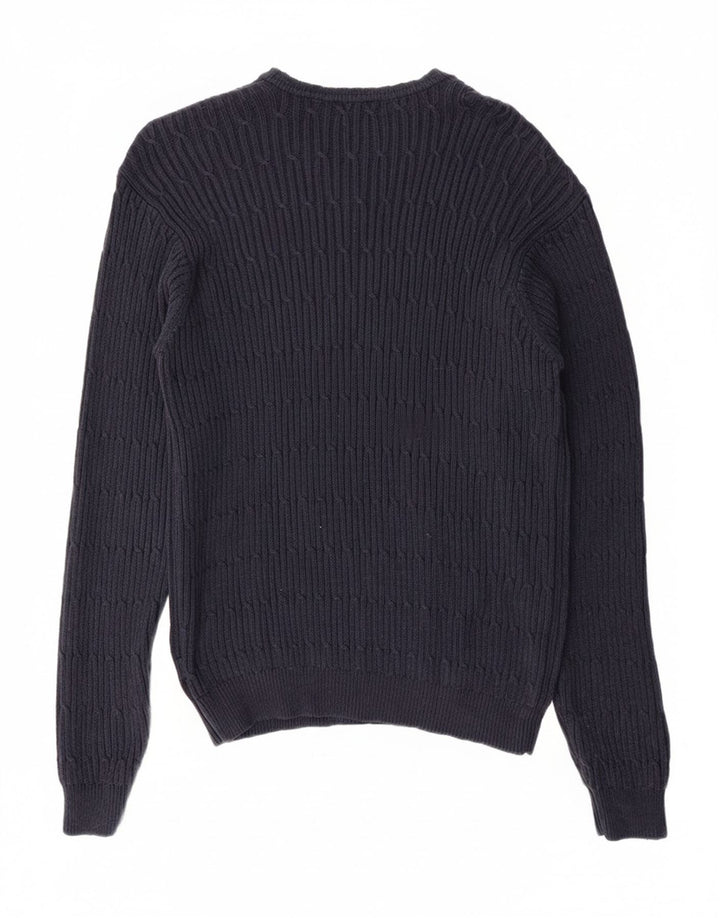 IZOD Mens V-Neck Jumper Sweater Medium Navy Blue Cotton
