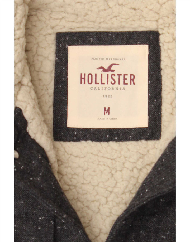 Hollister Mens Sherpa Jacket UK 38 Medium Grey Polyester