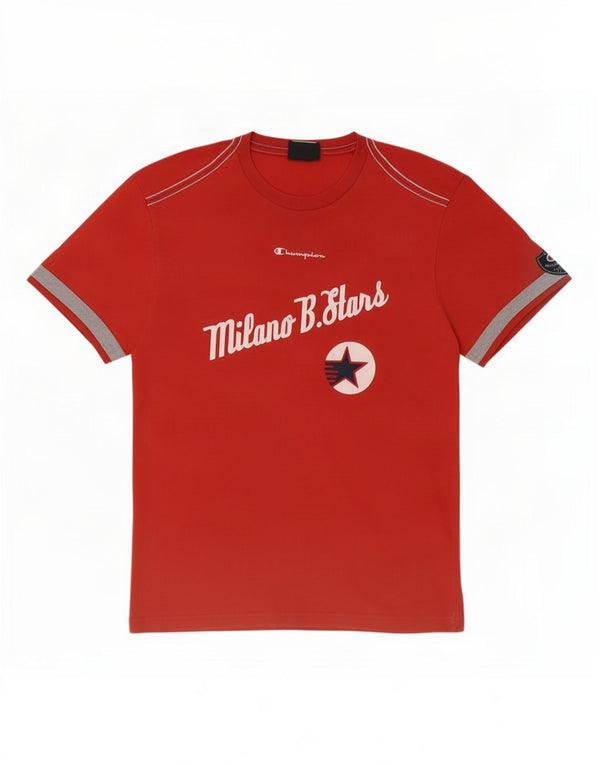 Champion Mens Milano Graphic T-Shirt Top μεγάλο κόκκινο βαμβακερό