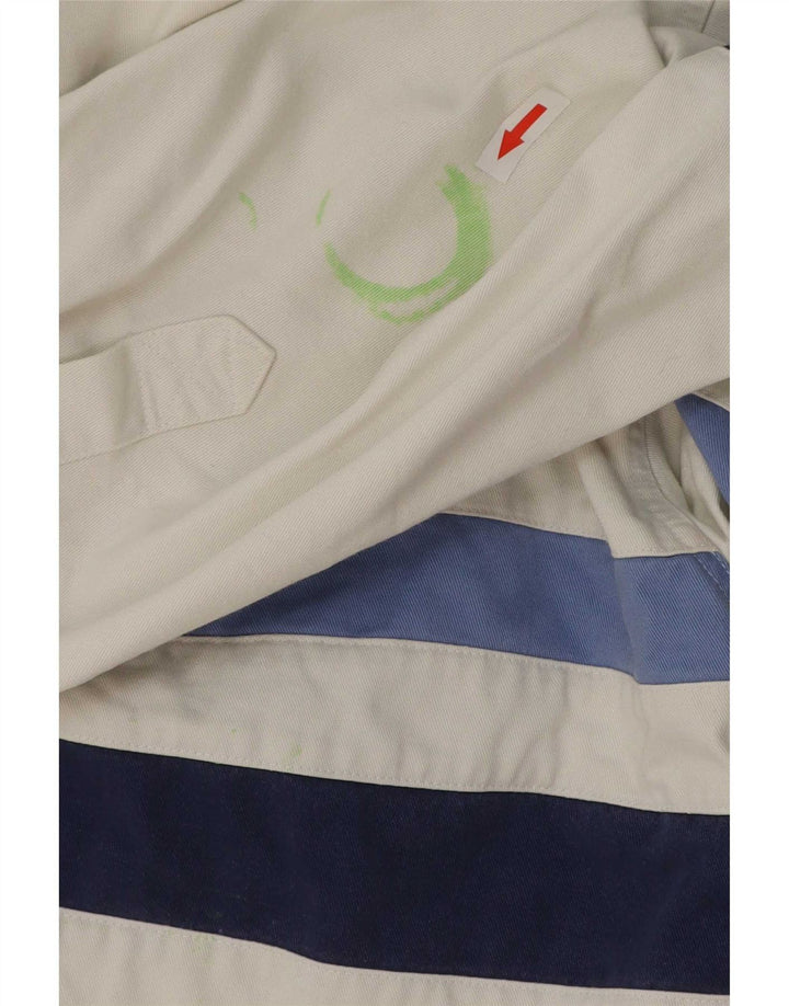 Crew Clothing Camisa tipo jersey para hombre Algodón a rayas blancas medianas