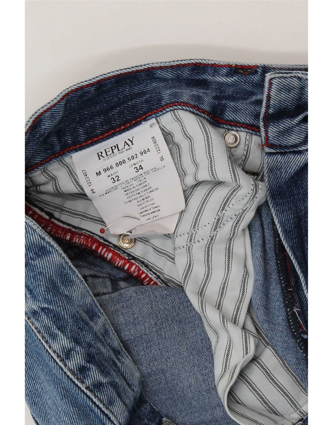 Replay Mens Jeto Slim Jeans W32 L30 Blue Cotton