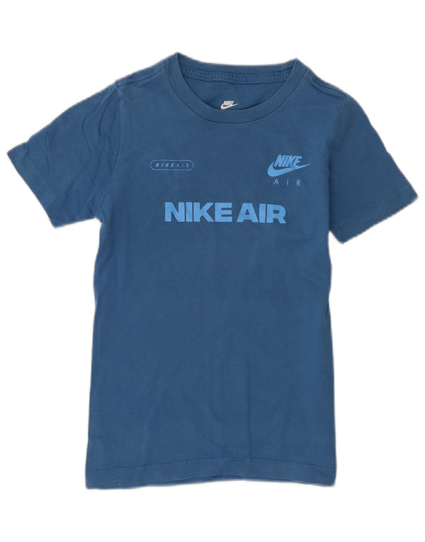 Nike drenge grafisk t-shirt top 7-8 år XS blå bomuld