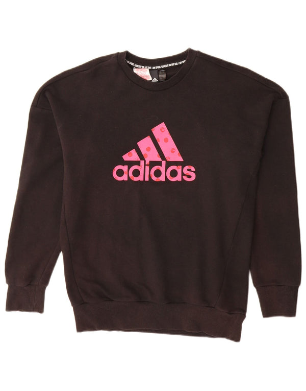 Adidas Mädchen Graphic Sweatshirt Pullover 13–14 Jahre schwarze Baumwolle