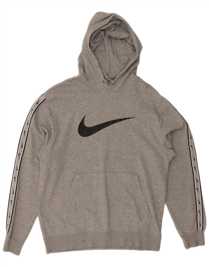 Męski sweter z kapturem Nike z grafiką, średnioszary, bawełniany w cętki