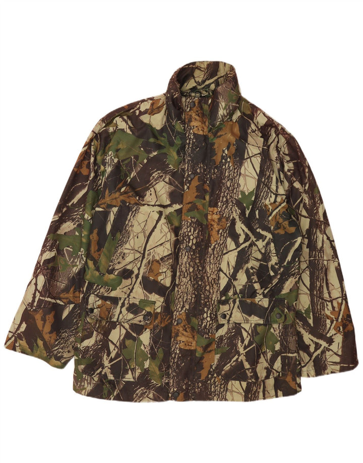 Vintage Mens Utility Jacket UK 42 XL Khaki Camouflage Polyester