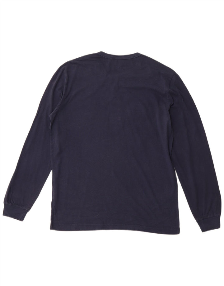 CHAMPION Mens Rochester Graphic Top Long Sleeve Medium Navy Blue Cotton