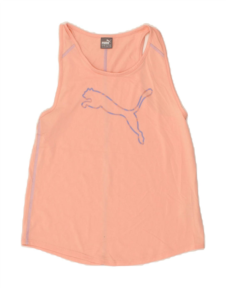 PUMA Girls Graphic Vest Top 11-12 Years Large Pink Polyester Vintage Puma and Second-Hand Puma from Messina Hembry 